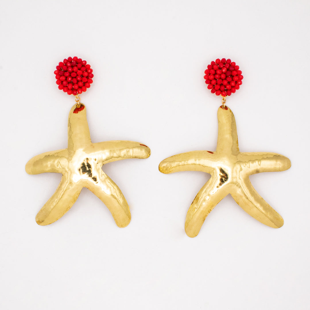 Round base star earrings